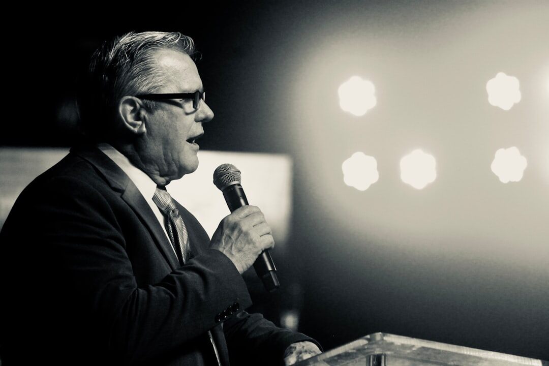 politician at podium