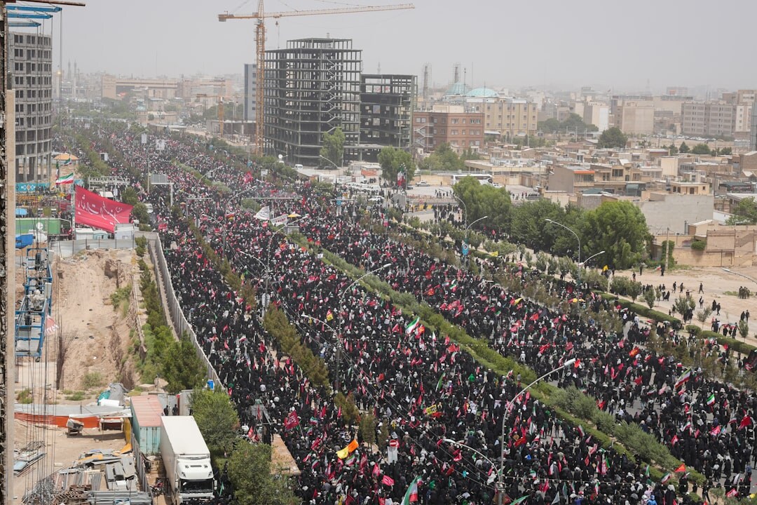 protest march in city